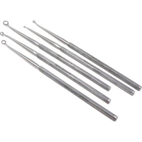 A2Z Scilab ENT لوازم مجارف الأذن | الآلات المنحنية الحادة | مثالية لإزالة تراكم شمع الأذن بشكل آمن | أدوات تنظيف الأذن من الفولاذ المقاوم للصدأ - عبوة من 5 قطع in Kuwait