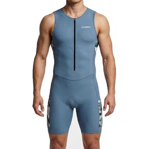 WIXEN Men’s Triathlon Suit – Sleeveless Aero Trisuit with 3D Chamois Pad, Quick Dry Compression One Piece for Swim Bike Run in Kuwait