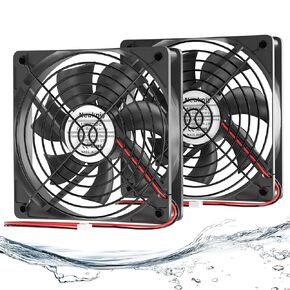 2 حزمة مروحة مقاومة للماء IP67، 120 مم × 25 مم مروحة 12 فولت لثلاجة RV، الدفيئة، الخزانات، الحاضنة وتبريد المشروع بنفسك in Kuwait