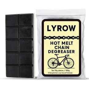Lyrow Hot Melt Bike Chain Degreaser Wax Chips, 10 Pre Portioned Blocks Total 100g, Solvent Free Factory Grease Remover for Bicycle Chains, Quick and Professional Chain Wax Preparation in Kuwait