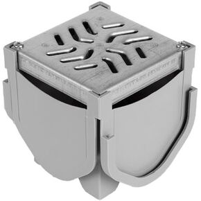Driveway Channel Drain Quad Connector with Galvanized Steel Grate in Saudi Arabia