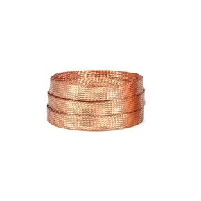 Flat Copper Braided Ground Strap Expandable Metal Sheath Shielding Sleeve Signal Wire Cable Shielded Flexible Mesh Protection-12mm 1meter in Kuwait