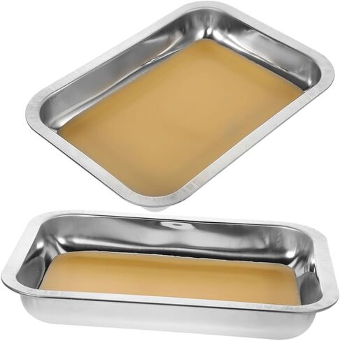 2pcs Anatomy Tray Dissecting Tray Stainless Steel Lab Metal Stainless Small Medical Instrument Metal Lab Laboratory Instruments Dissecting Plate Khaki Wax in Saudi Arabia