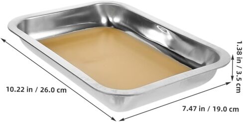 2pcs Anatomy Tray Dissecting Tray Stainless Steel Lab Metal Stainless Small Medical Instrument Metal Lab Laboratory Instruments Dissecting Plate Khaki Wax in Saudi Arabia