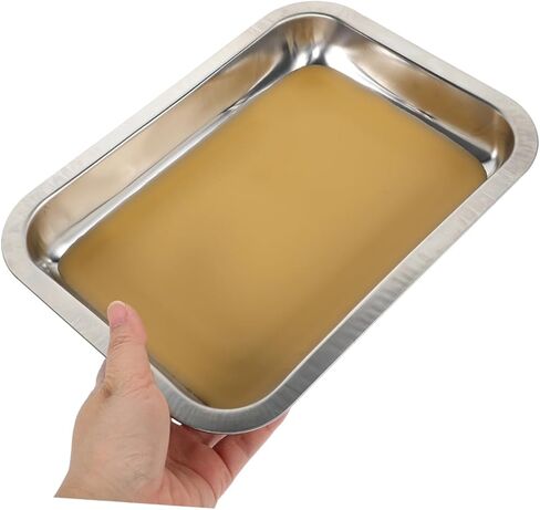 2pcs Anatomy Tray Dissecting Tray Stainless Steel Lab Metal Stainless Small Medical Instrument Metal Lab Laboratory Instruments Dissecting Plate Khaki Wax in Saudi Arabia