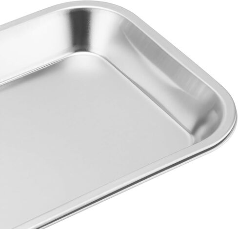 20 Pack Stainless Steel Surgical Tray, 8.8 x 4.6 x 0.8 Inch Small Metal Tray, Lab Tattoo Instrument Tools Trays for Bathroom Daily Supplies Organizer, Silver in Saudi Arabia