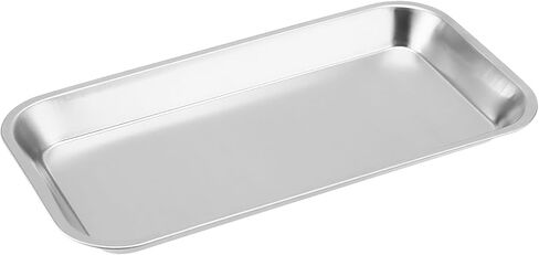 20 Pack Stainless Steel Surgical Tray, 8.8 x 4.6 x 0.8 Inch Small Metal Tray, Lab Tattoo Instrument Tools Trays for Bathroom Daily Supplies Organizer, Silver in Saudi Arabia