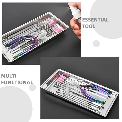 Medical Tray Stainless Steel Tray Multi-purpose Beauty Salon Manicure Medical Instrument Lab Instrument Supplies for Hospital Tattoo Lab Home Organizer in Saudi Arabia