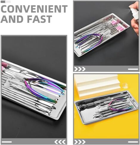 Medical Tray Stainless Steel Tray Multi-purpose Beauty Salon Manicure Medical Instrument Lab Instrument Supplies for Hospital Tattoo Lab Home Organizer in Saudi Arabia