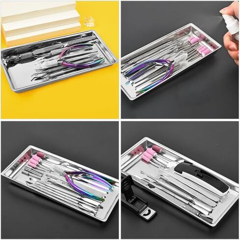 Medical Tray Stainless Steel Tray Multi-purpose Beauty Salon Manicure Medical Instrument Lab Instrument Supplies for Hospital Tattoo Lab Home Organizer in Saudi Arabia