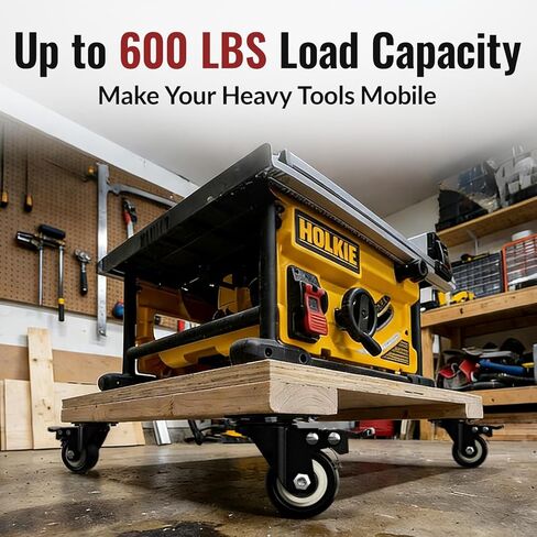 HOLKIE 2 Inch Heavy Duty Caster Wheels Set of 4, Load Capacity 600 lbs Swivel Plate Casters with Dual Total Lock Brake, Noiseless Non-Marring PU Wheels for Workbench, Furniture, Cart, Hardwood Floor in Kuwait