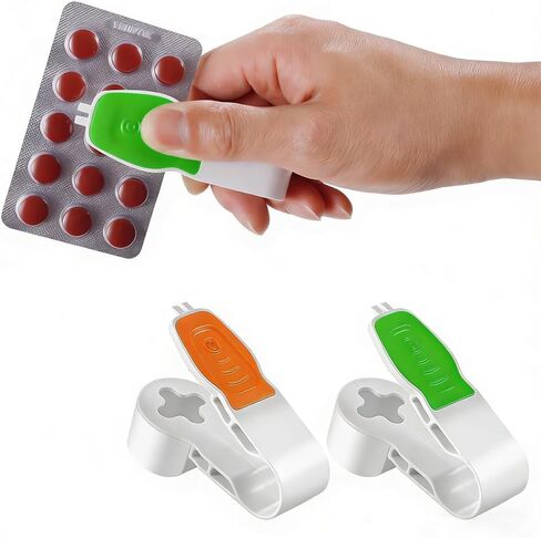 Portable Pill Popper Tool, Personal Pill Organizers Pill Taker Pill Blister Pack Opener Tool Tablets Assistance Tool for The Elderly, Disabled, Individuals with Weak Senior Arthritis Hands (2PCS) in Kuwait