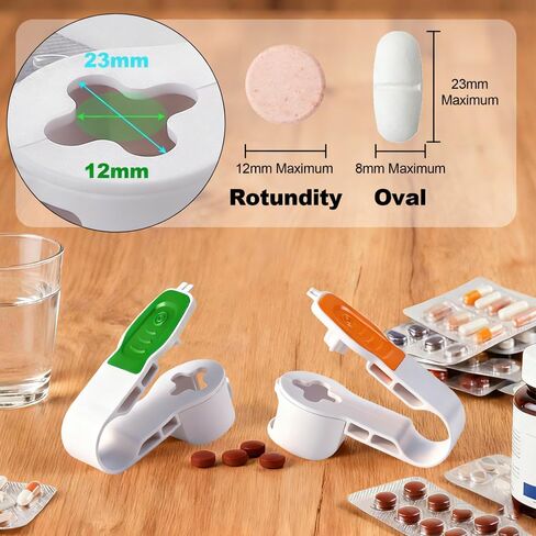 Portable Pill Popper Tool, Personal Pill Organizers Pill Taker Pill Blister Pack Opener Tool Tablets Assistance Tool for The Elderly, Disabled, Individuals with Weak Senior Arthritis Hands (2PCS) in Kuwait
