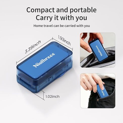 Pill Cutter - 1/2 Pill Splitter for Small Tiny Large Pills with Sealed Storage for Cutting Tablets Vitamins Medication, Portable Travel-Size for Seniors Pets (Blue) in Saudi Arabia