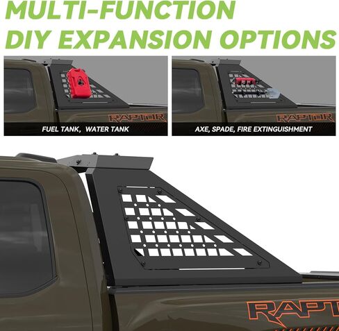 Sport Roll Bar متوافق مع Ford Maverick 2022 2023 2024 2025 | التثبيت السريع لا حفر مطلوب | جبل الضوء | (شبكة سوداء) in Kuwait