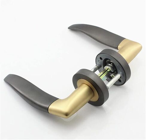 قفل باب مرور من سبائك الزنك، قفل نقر أوروبي، شكل ملتوي، مقبض ألومنيوم لممر غرفة المعيشة (اللون: B) (A) in Kuwait