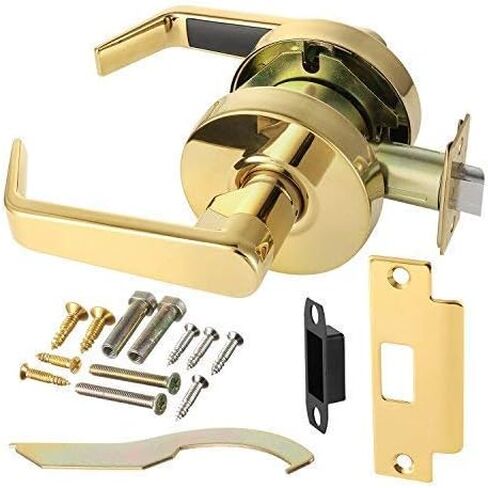 Lawrence Door Handle Cylindrical Lock Passage Function-No Keys for Closets Polished Brass (US3) Finish LH5301L UL Certified ANSI/BHMA Grade 2 Commercial Door Lock for Heavy Duty Use in Kuwait