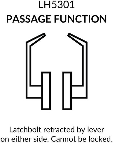 Lawrence Door Handle Cylindrical Lock Passage Function-No Keys for Closets Polished Brass (US3) Finish LH5301L UL Certified ANSI/BHMA Grade 2 Commercial Door Lock for Heavy Duty Use in Kuwait