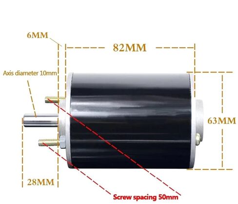 Carbon 220V 120W 3800RPM CW CCW DC Motor with Dual Ball Bearing Spindle and Rectifier Bridge in Kuwait