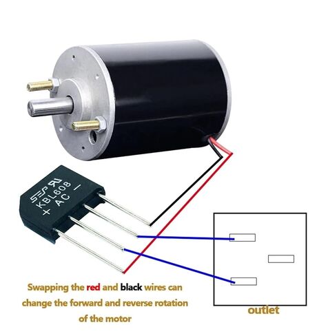 Carbon 220V 120W 3800RPM CW CCW DC Motor with Dual Ball Bearing Spindle and Rectifier Bridge in Kuwait