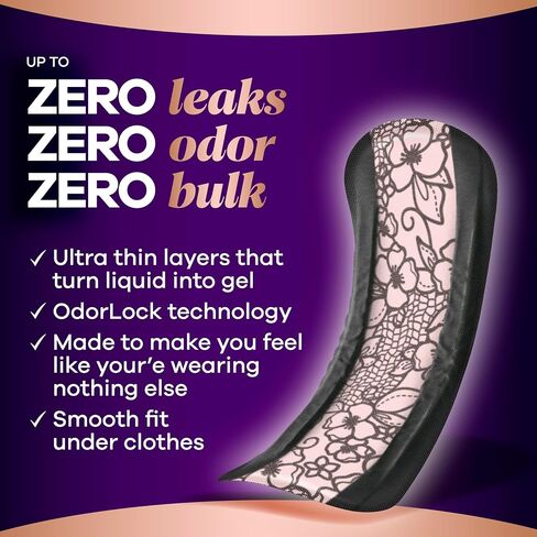 Always Discreet Boutique Adult Incontinence Bladder Leak Pads for Women, Moderate Absorbency, Regular Length, Up to 100% Bladder Leak Protection, 48 Count in Kuwait