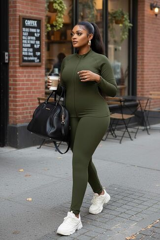 CLOCOR Women Two Piece Outfits Long Sleeve Workout Sets Bodycon Track Suits with Thumbholes Matching Jogger Set in Kuwait