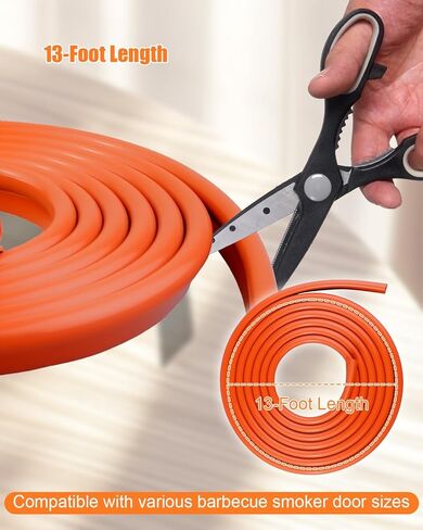 13ft Silicone P-Gasket Seal High Temp Fits for Barbecue Smoker Door Gasket, 7/16" Thick x 7/8" Wide in Saudi Arabia