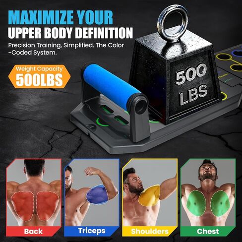 Portable Push Up Board - 20 in 1 Foldable Pushup Board Fitness - Push Up Bar at Home Gym - Strength Training Equipment for Men and Women in Kuwait