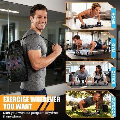 Portable Push Up Board - 20 in 1 Foldable Pushup Board Fitness - Push Up Bar at Home Gym - Strength Training Equipment for Men and Women in Kuwait