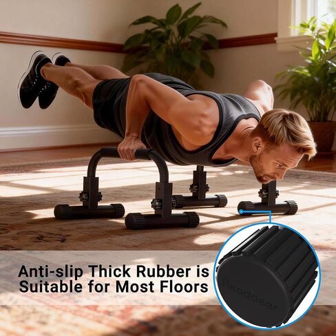 READAEER Adjustable Push Up Bar, High Strength Non-Slip Parallettes Bars & Dip Bars With Foam Handles,Heavy-Duty Calisthenics Parallel Bars for L-Sit, Dips, Home Gym Strength Training Workout in Kuwait