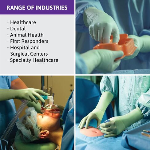 Ansell GAMMEX Non-Latex PI Micro-Texture Surgical Gloves for Healthcare, Size 6.5 Green (Box of 50) in Saudi Arabia