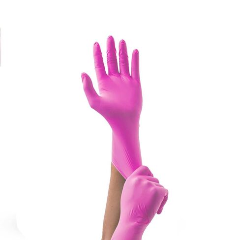 Aurelia 78888 Blush Nitrile Gloves Large Pink Powder Free 200/Bx in Saudi Arabia