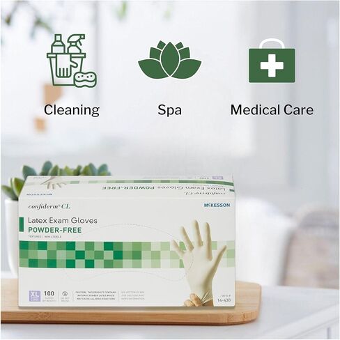 قفازات McKesson Confiderm اللاتكس للفحص، قفازات طبية غير معقمة بأطراف أصابع مزخرفة - أساور مطرزة، خالية من البودرة - عاجي، مقاس XL، عدد 100، صندوق واحد in Saudi Arabia