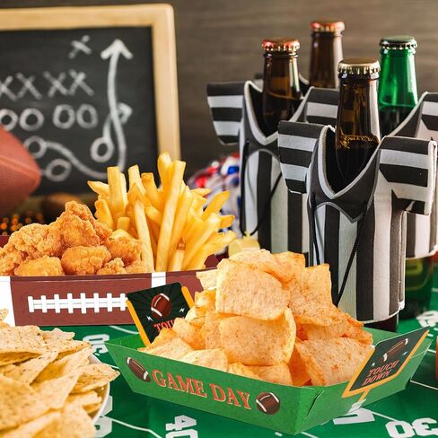 100Pcs Football Party Supplies, 5lb Food Plates, Paper Trays Disposable Bowls Nacho Trays for Gameday, Carnivals, Birthday, Sport, Party Decor (100) in Saudi Arabia