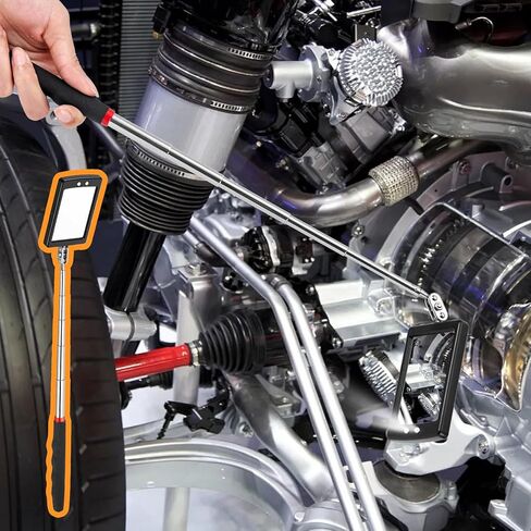 Lighted Inspection Mirror & Magnetic Pickup Tool Set of 5 - Telescoping Handle,360 Swivel for Extra Viewing,Pickup Tool Meet the Needs of Various Occasions,Useful for Mechanic,Automotive,Gifts for men in Kuwait