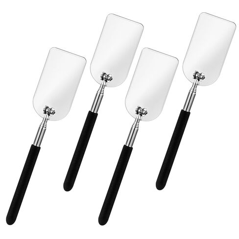 Chunful 2 Pcs Flame Inspection Mirror Telescoping 2 x 3.75 Inch Stainless Steel Pivoting Rectangular Telescopic Welding Mirror with Grip Handle for Maintenance Inspection in Saudi Arabia