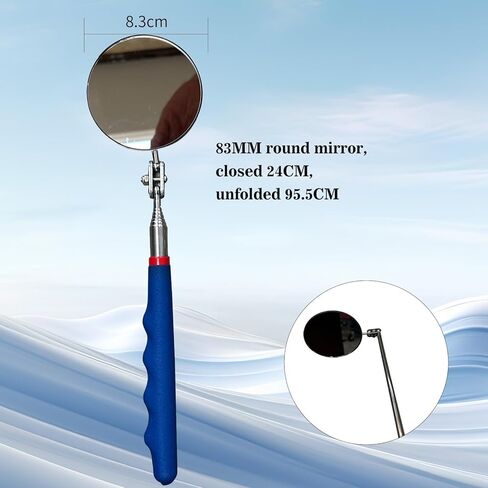 Telescoping Inspection Mirror mechanics Tool Set - 360 Swivel for Extra Viewing Dead Angle, Line of Sight Obstacle Area in Saudi Arabia