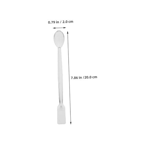 Luxshiny 10pcs Stainless Steel Double-Ended Lab Micro Sampling Scoop Reagent Measuring 20cm Flat Tail Laboratory Mixing Utensil for Sampling in Kuwait