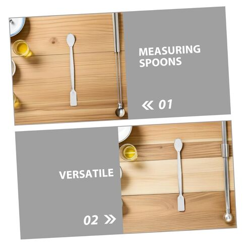 Luxshiny 10pcs Stainless Steel Double-Ended Lab Micro Sampling Scoop Reagent Measuring 20cm Flat Tail Laboratory Mixing Utensil for Sampling in Kuwait