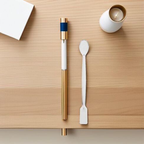 Luxshiny 10pcs Stainless Steel Double-Ended Lab Micro Sampling Scoop Reagent Measuring 20cm Flat Tail Laboratory Mixing Utensil for Sampling in Kuwait