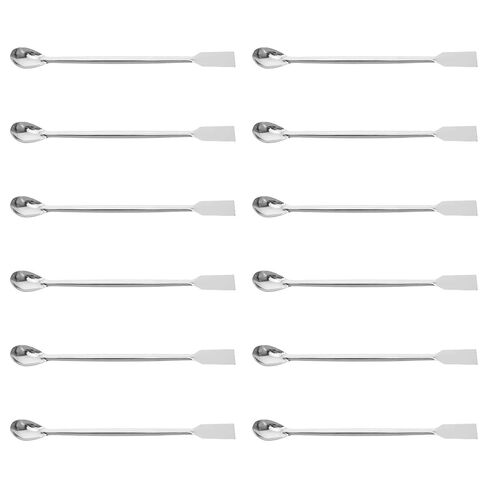 12pcs Laboratory Stainless Steel Sampling Spoons 20cm Square Head Thickened Lab Stirring and Measuring Spatulas for Reagent Handling and Mixing in Saudi Arabia