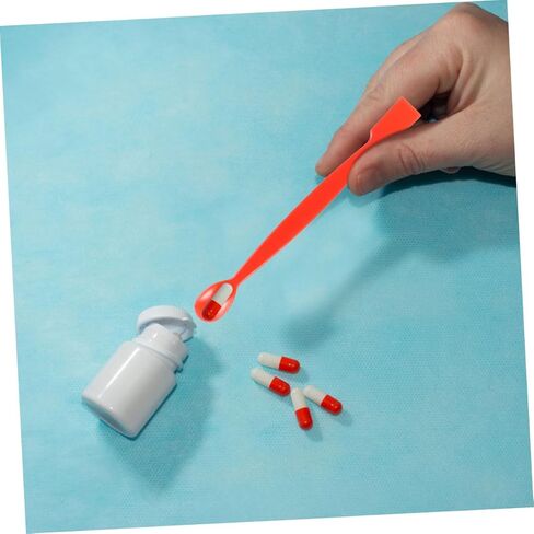 Cabilock 15pcs Plastic Laboratory Medicine Spoons 210mm Large Flat Tail Measuring Scoops for Powder Sampling Multifunctional Experimental and Medical Use in Saudi Arabia