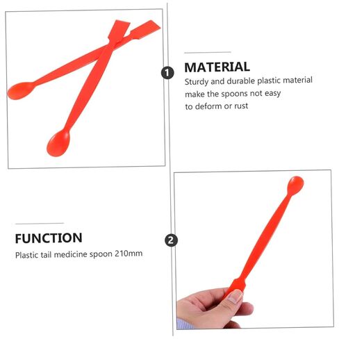 Cabilock 15pcs Plastic Laboratory Medicine Spoons 210mm Large Flat Tail Measuring Scoops for Powder Sampling Multifunctional Experimental and Medical Use in Saudi Arabia
