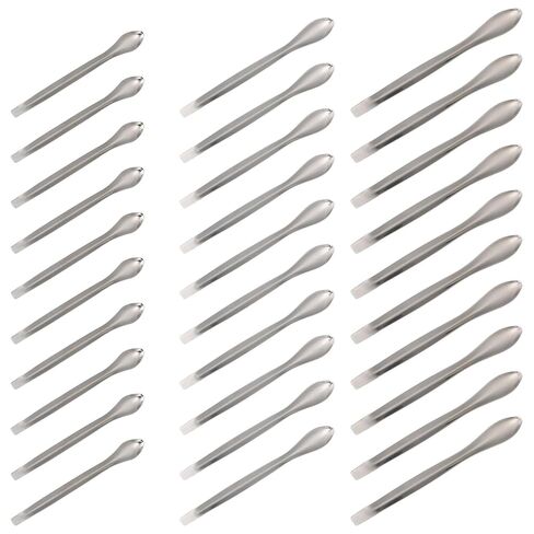 30pcs Stainless Steel Medicine Spoons Lab Sampling Scoop Set 3 Sizes 10.5/12.5/14cm Laboratory Spatulas for Medicine Powder Measurement and Experiment Use in Saudi Arabia