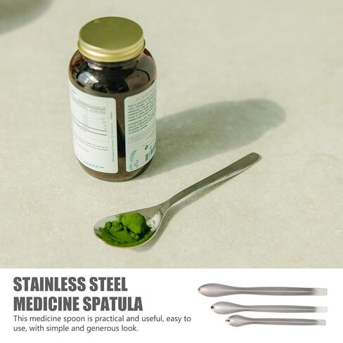 30pcs Stainless Steel Medicine Spoons Lab Sampling Scoop Set 3 Sizes 10.5/12.5/14cm Laboratory Spatulas for Medicine Powder Measurement and Experiment Use in Saudi Arabia