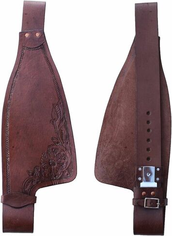 CHALLENGER Horse Horse Western Adult Floral Brown Leather Replacement Saddle Fenders 5259LB in Saudi Arabia
