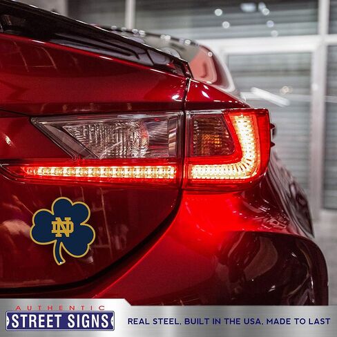Authentic Street Signs NCAA Notre Dame – Shamrock- Super Heavy Duty Metal Fridge Magnets, for Car Magnet Accessories, Refrigerator Magnets for Kids, Gifts, Home and Office, 4 inch in Saudi Arabia