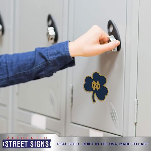 Authentic Street Signs NCAA Notre Dame – Shamrock- Super Heavy Duty Metal Fridge Magnets, for Car Magnet Accessories, Refrigerator Magnets for Kids, Gifts, Home and Office, 4 inch in Saudi Arabia