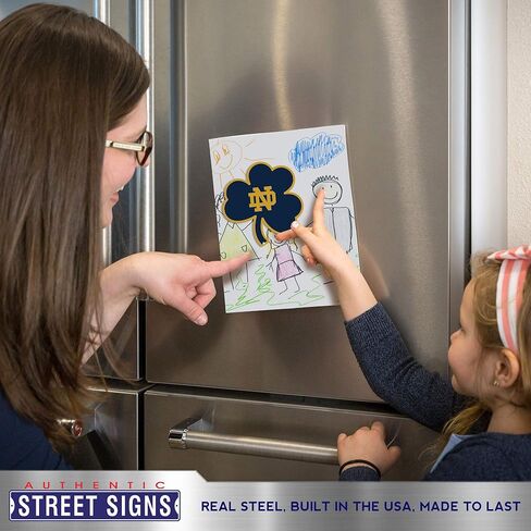 Authentic Street Signs NCAA Notre Dame – Shamrock- Super Heavy Duty Metal Fridge Magnets, for Car Magnet Accessories, Refrigerator Magnets for Kids, Gifts, Home and Office, 4 inch in Saudi Arabia