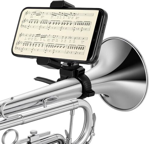 EASTROCK Trumpet Marching Lyre Phone Holder Adjustable 360° Rotation and Spacing for Trumpet Clarinet Oboe in Saudi Arabia